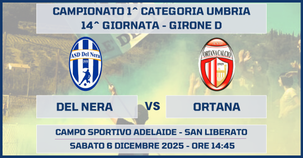 14^ Giornata Campionato: Del Nera - Ortana
